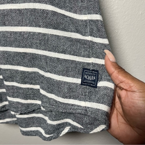 Roark Gray and White Striped Casual Button Down Shirt - Picture 8 of 10